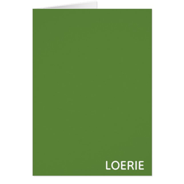 Cartão Nome da cor verde da Loerie (Frente)
