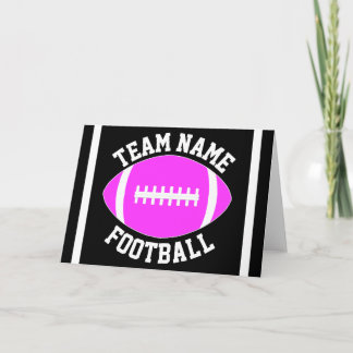 Cartão Nome da Equipe Personalizada de Futebol Rosa / Fes