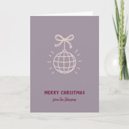 Cartão Nome da Família Personalizado Feliz Natal