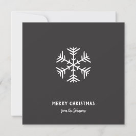 Cartão Nome da Família Personalizado Feliz Natal Floco de
