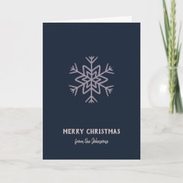 Cartão Nome da Família Personalizado Feliz Natal Floco de