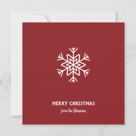 Cartão Nome da Família Personalizado Feliz Natal Floco de