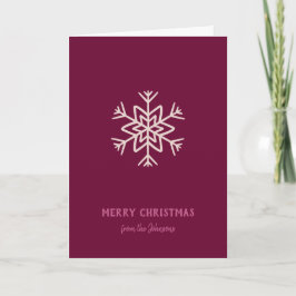 Cartão Nome da Família Personalizado Feliz Natal Floco de