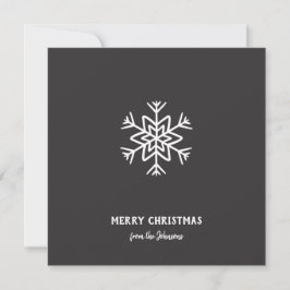 Cartão Nome da Família Personalizado Feliz Natal Floco de