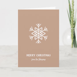 Cartão Nome da Família Personalizado Feliz Natal Floco de