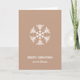 Cartão Nome da Família Personalizado Feliz Natal Floco de