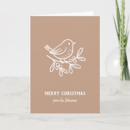 Cartão Nome da Família Personalizado Feliz Natal Robin