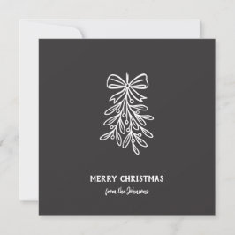 Cartão Nome da Família Personalizado Feliz Natal Visco