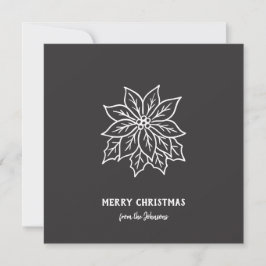 Cartão Nome da Família Personalizado Flor de Natal Feliz