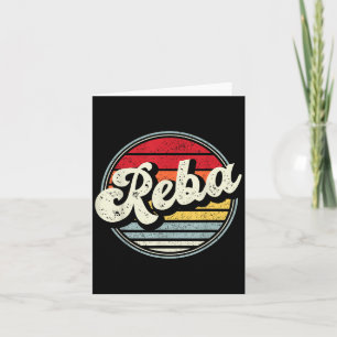 Cartão Nome da Vintage Reba Estilo Retroativo 70s 80s Pri