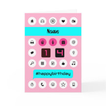 Nome de adição de aniversário personalizado com 14