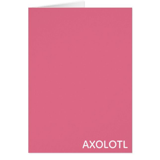 Cartão Nome de cor rosa Axolotl (Frente)