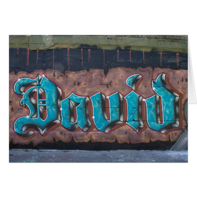 Cartão Nome de etiqueta de grafite: David (Frente Horizontal)