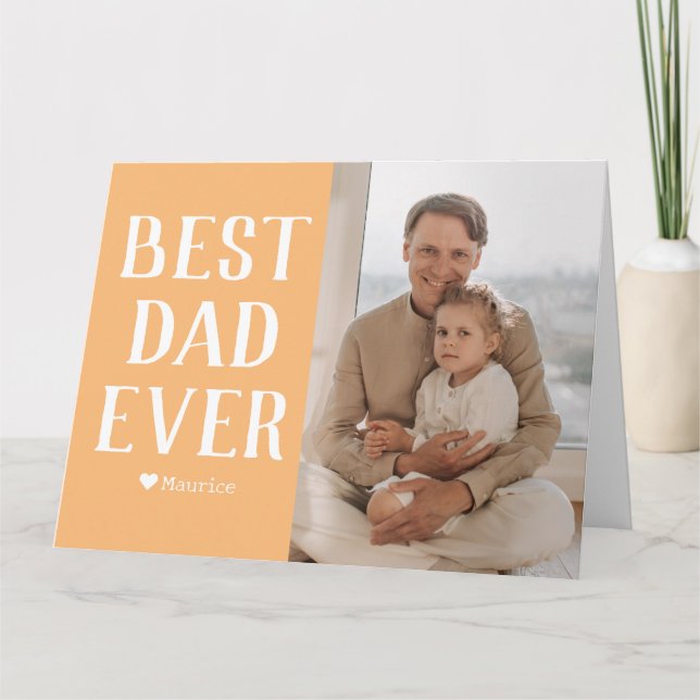 Cartão Nome de Foto do Dia de os pais da Família Moderna  (Frente)