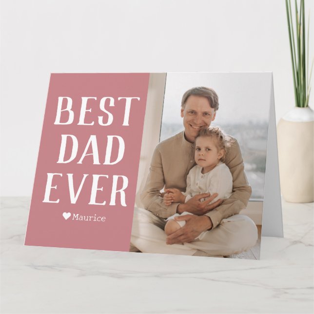 Cartão Nome de Foto do Dia de os pais da Família Moderna  (Frente)