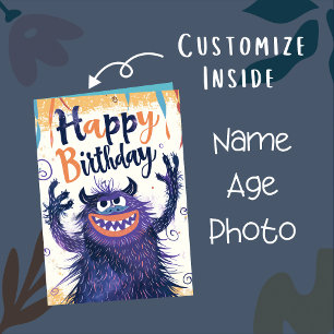 Cartão Nome de Foto Personalizada Idade Ilustração de M