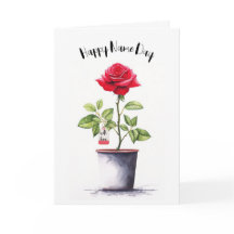 Nome Dia da Rosa vermelha de Aquarela Bush