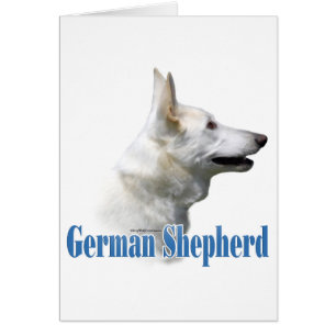 Cartão Nome do German shepherd Branco