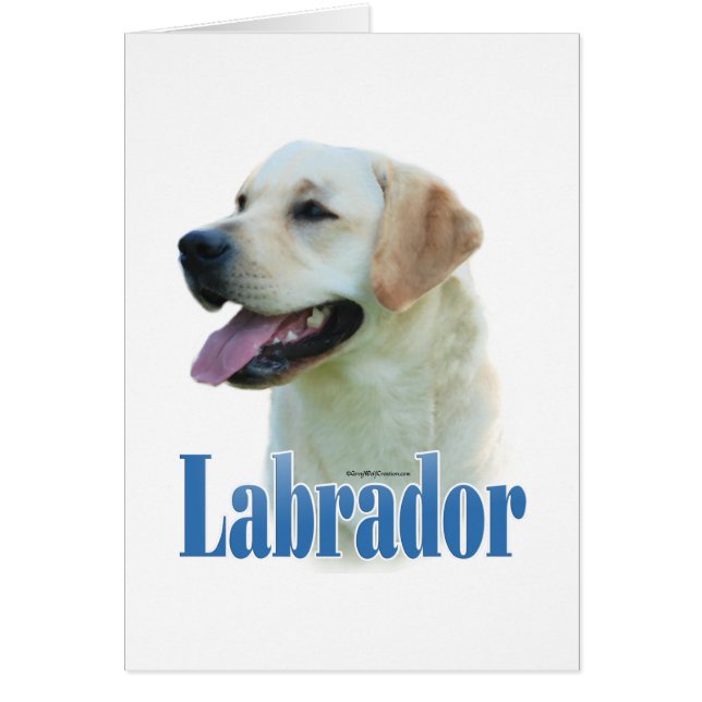Cartão Nome do Retriever do Labrador Amarelo (Frente)