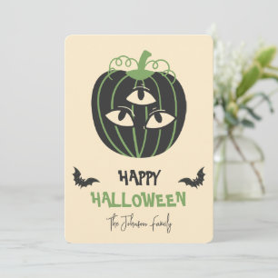 Cartão Nome Moderno Da Família Feliz Halloween De Pumpkin