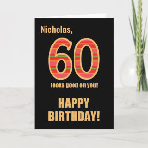 Cartão Nome Personalizado 60.º Aniversário para a Placa H