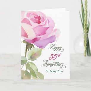 Cartão Nome Personalizado Aniversário de 55 anos de Irmã 