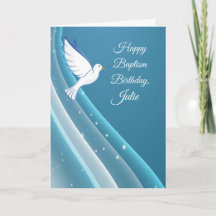 Nome Personalizado Aniversário de Batismo Pombo na