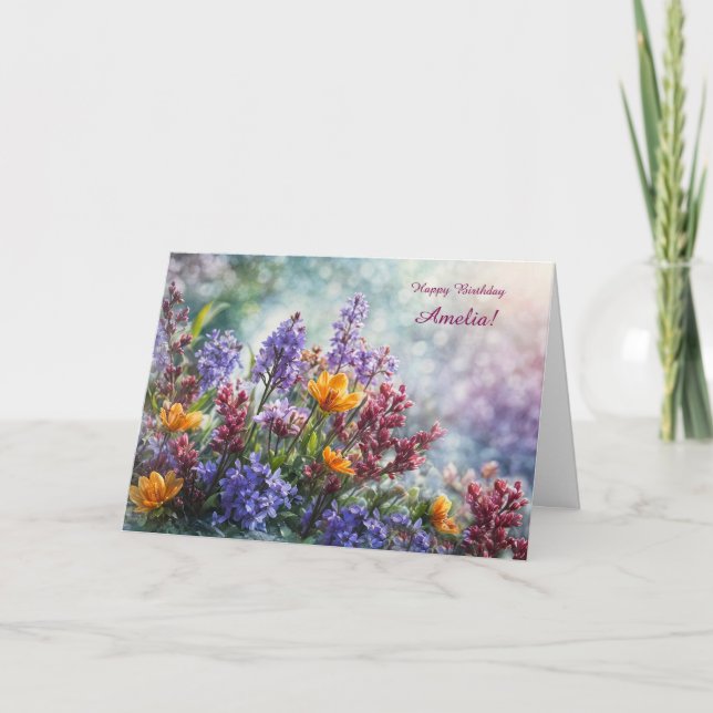 Cartão Nome Personalizado Aniversário Qualquer Nome Bonit (Frente)