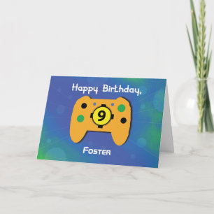 Cartão Nome Personalizado Controlador Aniversário Gamer 