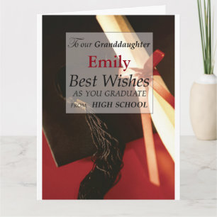 Cartão Nome personalizado da neta, Emily, Formando Segund