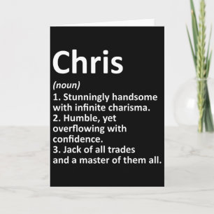 Cartão Nome Personalizado de Chris Definition Noite Engra