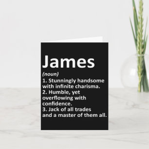 Cartão Nome Personalizado de Definição James Funny Birthd