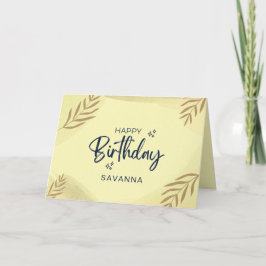 Cartão Nome Personalizado de Feliz Aniversário do Chic co