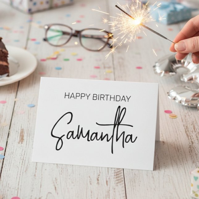 Cartão Nome personalizado do Monograma de Aniversário Cal (Criador carregado)