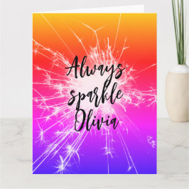 Cartão Nome personalizado do sempre Sparkle Motivational