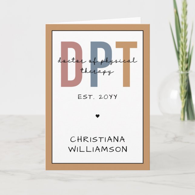 Cartão Nome Personalizado DPT Médico de Terapêutica Físic (Frente)