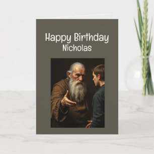 Cartão Nome personalizado Engraçado Idade de Aniversário 