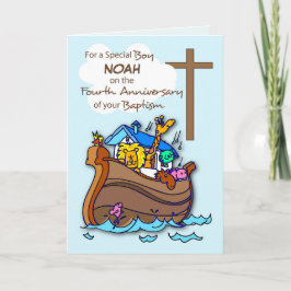 Cartão Nome Personalizado Quarto Aniversário do Batismo M