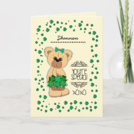 Cartão Nome personalizado | Rua de Urso de Teddy. Dia de 