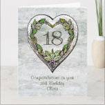 Cartão Nome personalizado Rustic 18th Birthday<br><div class="desc">Um cartão de aniversário de 18 anos,  com o nome "Rustic Botanical Heart".</div>