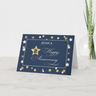 Cartão Nome Personalizado Segundo Marinho de Aniversário