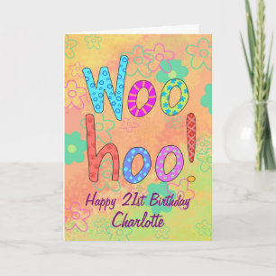 Cartão Nome WooHoo Personalizado Feliz 60º Aniversário