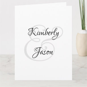 Cartão Nomes dele e dela em preto e cinza