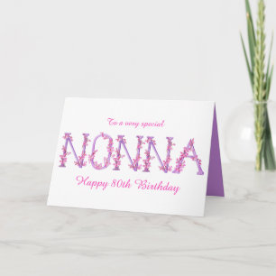 Cartão Nonna watercolor Orchid custom birthday