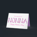 Cartão Nonna watercolor Orchid custom Mothers day<br><div class="desc">Pretty Nonna text watercolor art card, the words Nonna painted in purple and twisted with sweet pink orchid flowers. This whimsical card can be customized with your own message and choice of greeting inside, this design is also available on other products. Currently reads outside, To a very special NONNA Happy...</div>