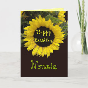 Cartão NONNIE Feliz Aniversário com Girassol Feliz