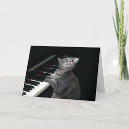 Cartão Nora The Piano Cat - Blank Folded Card - Style 002