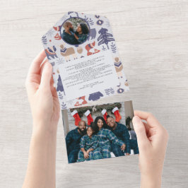 Cartão Nórdico Escandinavo Personalizado de Natal