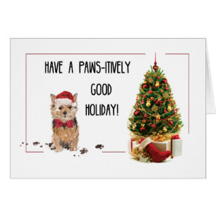 Cartão Norfolk Terrier Engraçado Cachorro de Natal com 