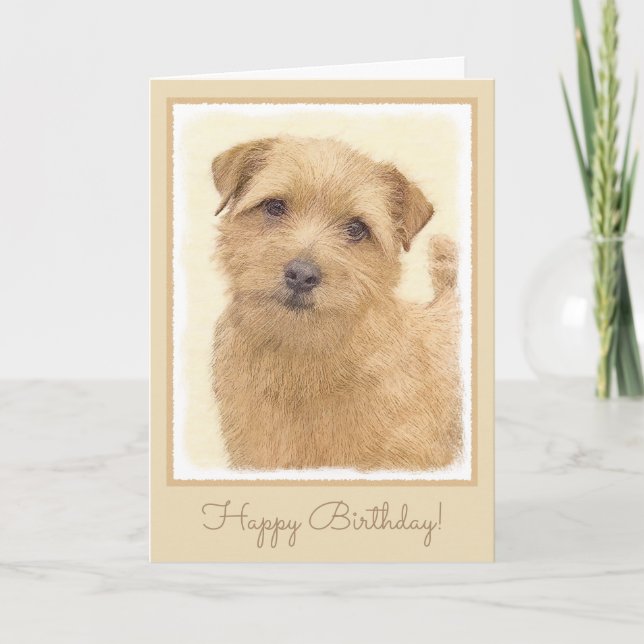 Cartão Norfolk Terrier Painting - Original Dog Art (Frente)
